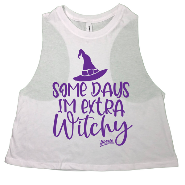 Liberte Lifestyles Gym fitness apparel for Halloween Training Tank Some days Im extra Witchy