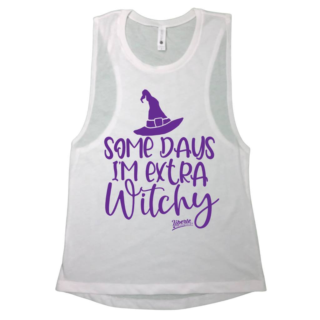 Liberte Lifestyles Some Days Im Extra Witchy halloween tank for Crossfit gym running training