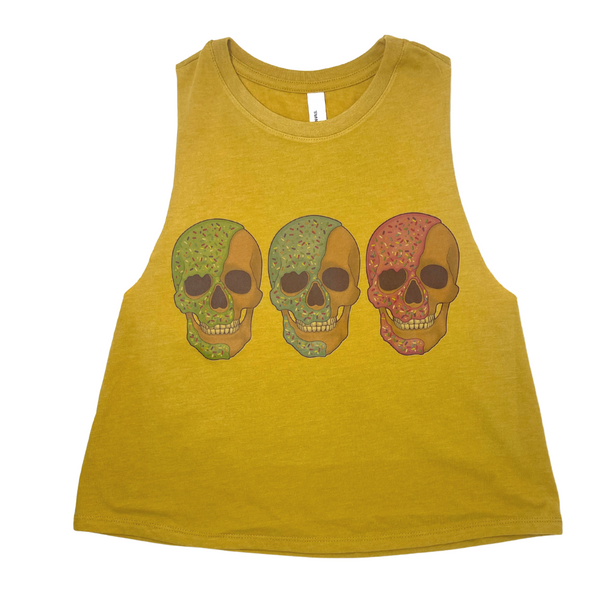 Liberte Lifestyles Frosted Skulls Crop Tank - gym fitness apparel and accessories fro crosffit gym weightlifting