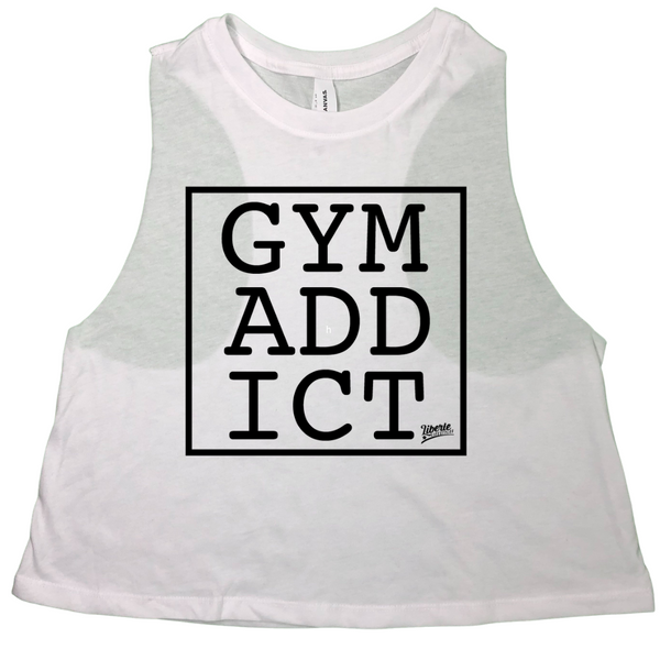 Liberte Lifestyles Gym Fitness Apparel and Accessories for crossfit, gym, weightlifting - Gym Addict Crop Tank