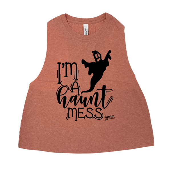 Liberte Lifestyles Halloween Crop Tank I'm a Haunt Mess CrossFit Gym Apparel And Accessories