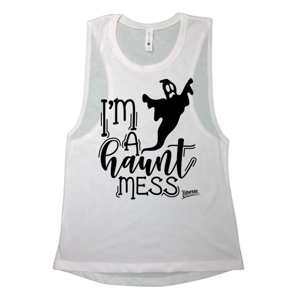 Liberte Lifestyles Halloween Muscle Tank I'm a Haunt mess Fitness Gym Crossfit Apparel and Accessories