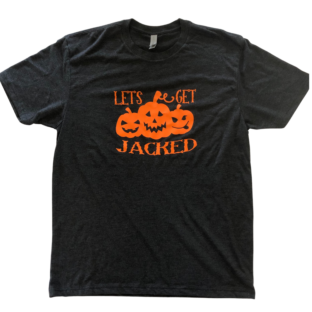 Liberte Lifestyles lets get jacked t shirt for halloween workouts 