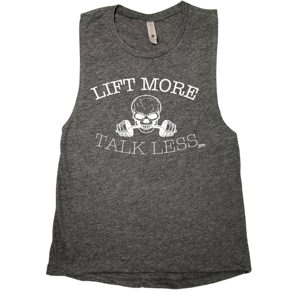 Liberte Lifestyles Gym Fitness Apparel for Crossfit Gym Weightlifting - Lift More Talk Less Muscle Tank