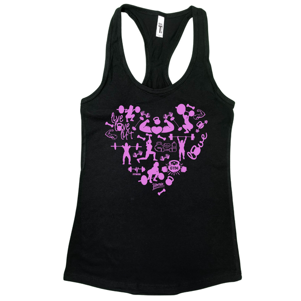 Liberte Lifestyles Gym Fitness Tanks - valentines Day Love my workout Lifting Tank top heart 