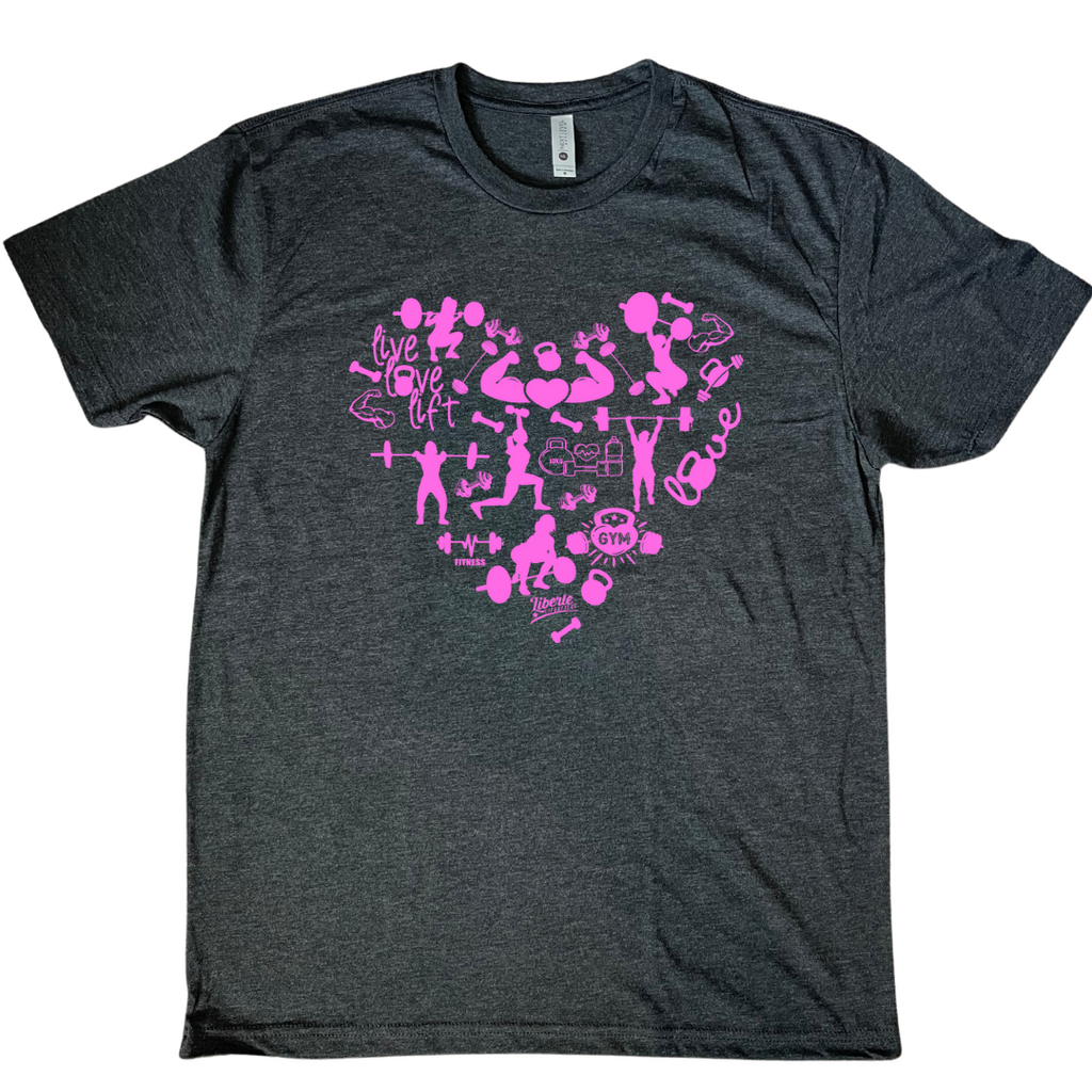 Liberte Lifestyles Love my workout valentines day t-shirt - gym fitness apparel and tops