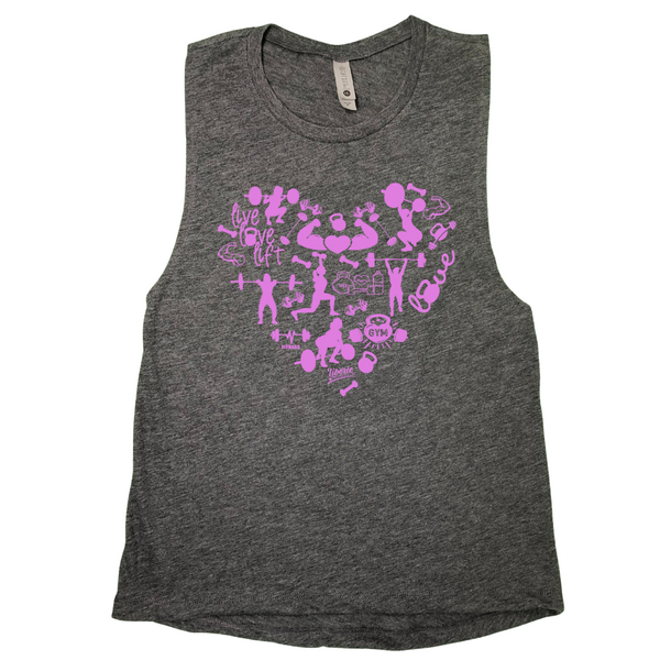 Liberte Lifestyles Gym Fitness Tops and Apparel - crossfit weightlifting valentines day tank 