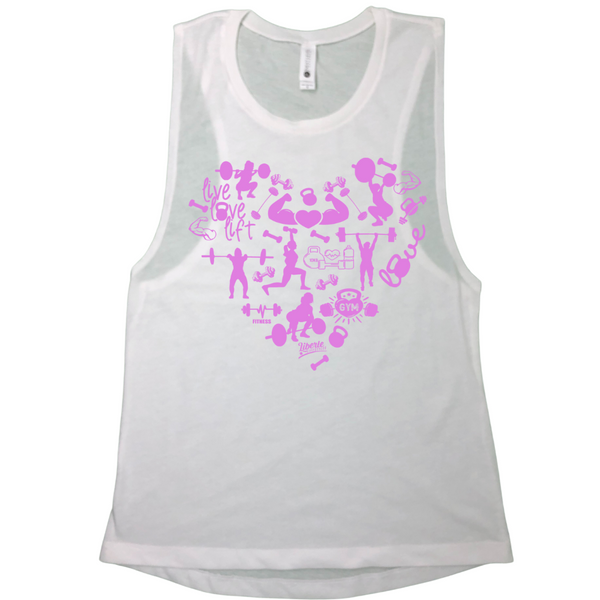 Liberte Lifestyles Gym Fitness Tops and Apparel - crossfit weightlifting valentines day tank 