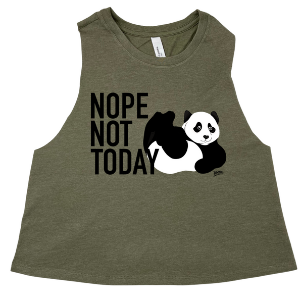Libertelifestyles Gym Fitness Apparel & accessories for crossfit weighlifting - Nope not today panda crop tank