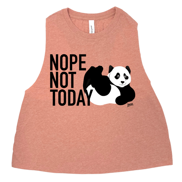 Libertelifestyles Gym Fitness Apparel & accessories for crossfit weighlifting - Nope not today panda crop tank