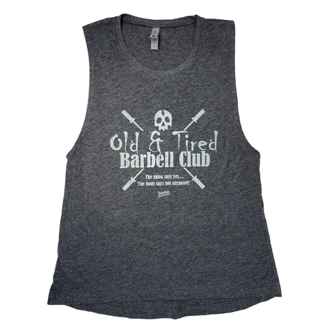 Liberte Lifestyles Gym Fitness Crossfit Apparel - Old and Tired Barbell club Muscle Tank