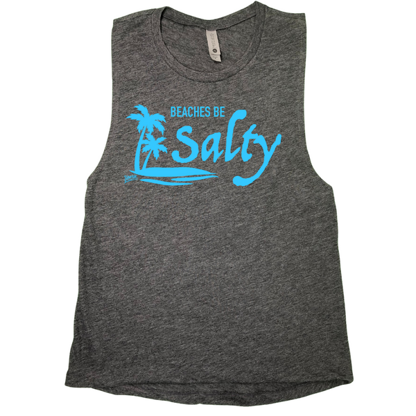 Liberte Lifestyles Gym Fitness Apparel & Accessories for Crossfit weightlifting - beaches be salty muscle tank 