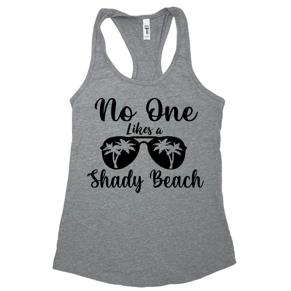 Liberte Lifestyles Gym Fitness Apparel Accessories - no one likes a shady beach racerback tank for crossfit gym fitness HIIT 