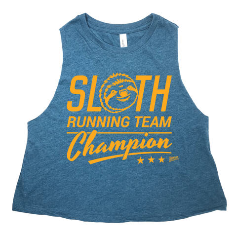 Liberte Lifestyles Gym Fitness Apparel & Accessoires - sloth running team champion crop tank 