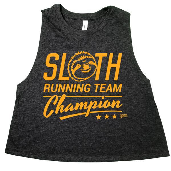 Liberte Lifestyles Gym Fitness Apparel & Accessoires - sloth running team champion crop tank 