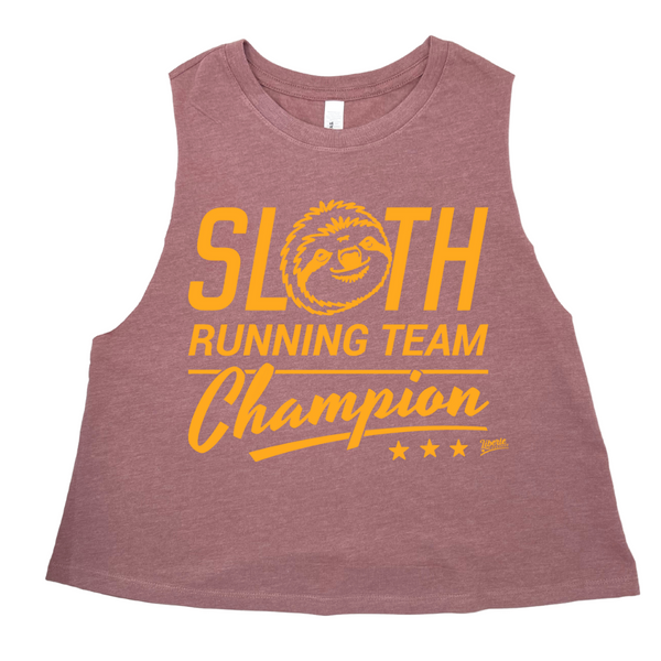 Liberte Lifestyles Gym Fitness Apparel & Accessoires - sloth running team champion crop tank 