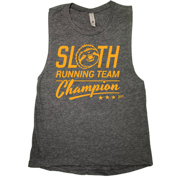 Liberte Lifestyles Gym Fitness Apparel & Accessories for crossfit running weightlifting - sloth running team champion muscle tank