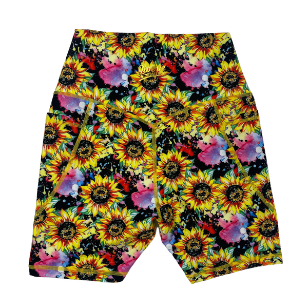 Liberte Lifestyles sunflower 5" lifestyle shorts - sunflower gym shorts