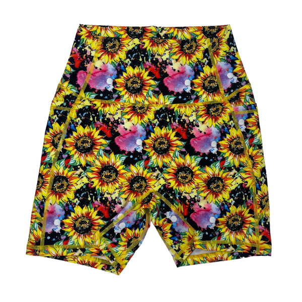 Liberte Lifestyles sunflower 5" lifestyle shorts - sunflower gym shorts