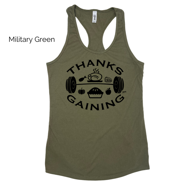 Thankgiving gym top - thanksgaining crossfit tank - Liberte Lifestyles Gym Fitness Apparel & Accessories
