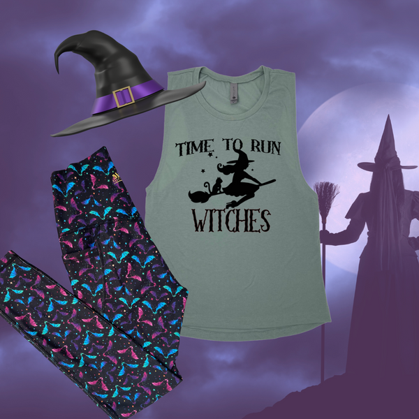 Time to Run Witches Muscle Tank