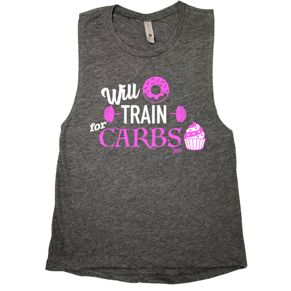 LIBERTE LIFESTYLE Gym Fitness Apparel and Accessories - will train for carbs muscle tank