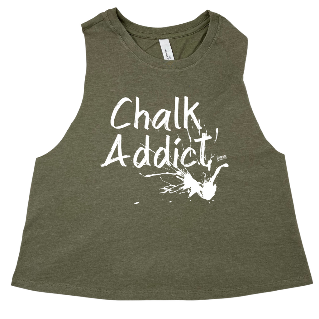chalk addict crop tank - chalk monster top - liberte lifestyles gym fitness apparel & accessories