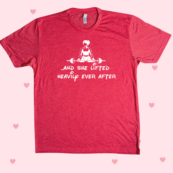 and she lifted heavily ever after t-shirt - liberte lifestyles gym fitness apparel and accessories