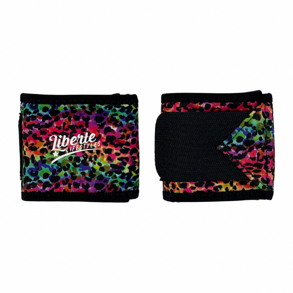 Liberte Lifestyles Gym and Fitness Accessories and Apprel - Wrist Wraps Rainbow Leopard Print
