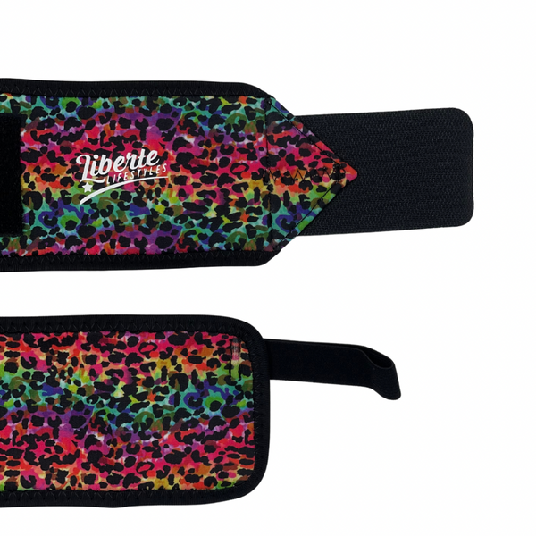 Liberte Lifestyles Gym and Fitness Accessories and Apprel - Wrist Wraps Rainbow Leopard Print