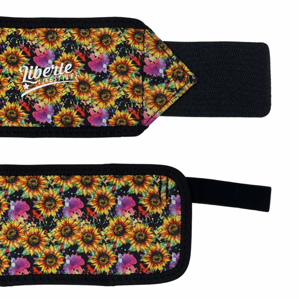 Liberte Lifestyles Gym and Fitness Accessories and Apprel - Wrist Wraps Sunflower Burst 