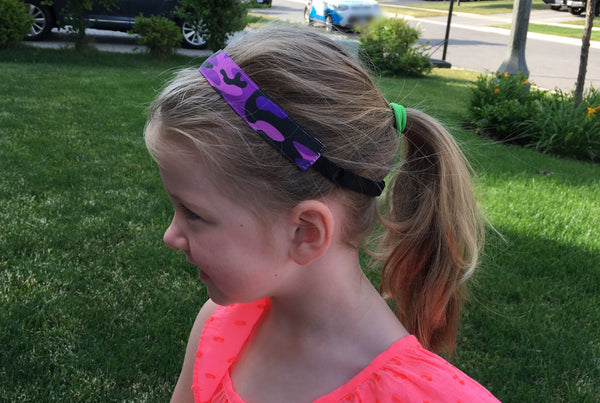Liberte Lifestyles NonSlip Headband Purple Camo Fits Toddler