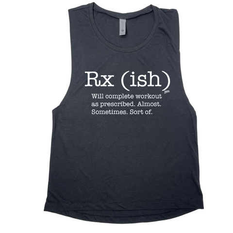 crossfit rx-ish muscle tank, rxish athlete, crossfit clothing and accessories