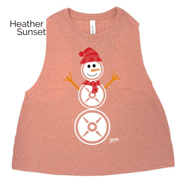 Weightplate snowman Christmas Tank - Weightlifting Snowman Holiday Gym top - Liberte Lifestyles Gym Fitness Apparel & Accessories