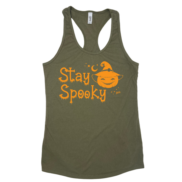 Liberte Lifestyles Stay Spooky Crop Tank for Halloween workout rod training - gym fitness apparel & accessories