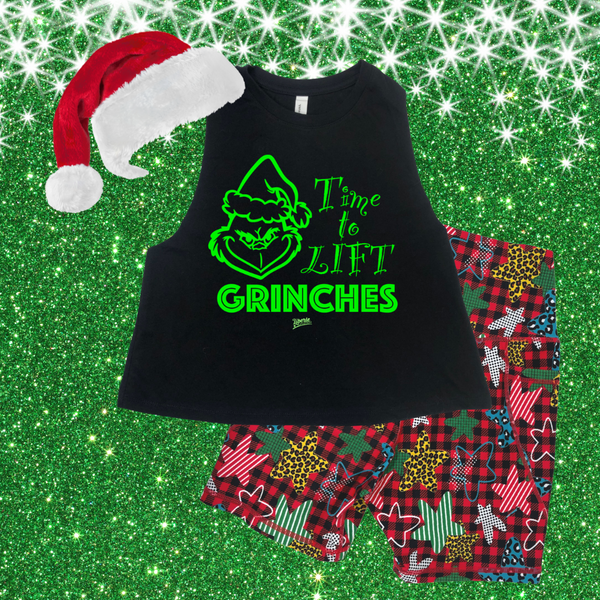 Time to lift grinches christmas workout tank for weightlifting crossfit